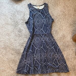 Sleeveless Geometric Blue Dress